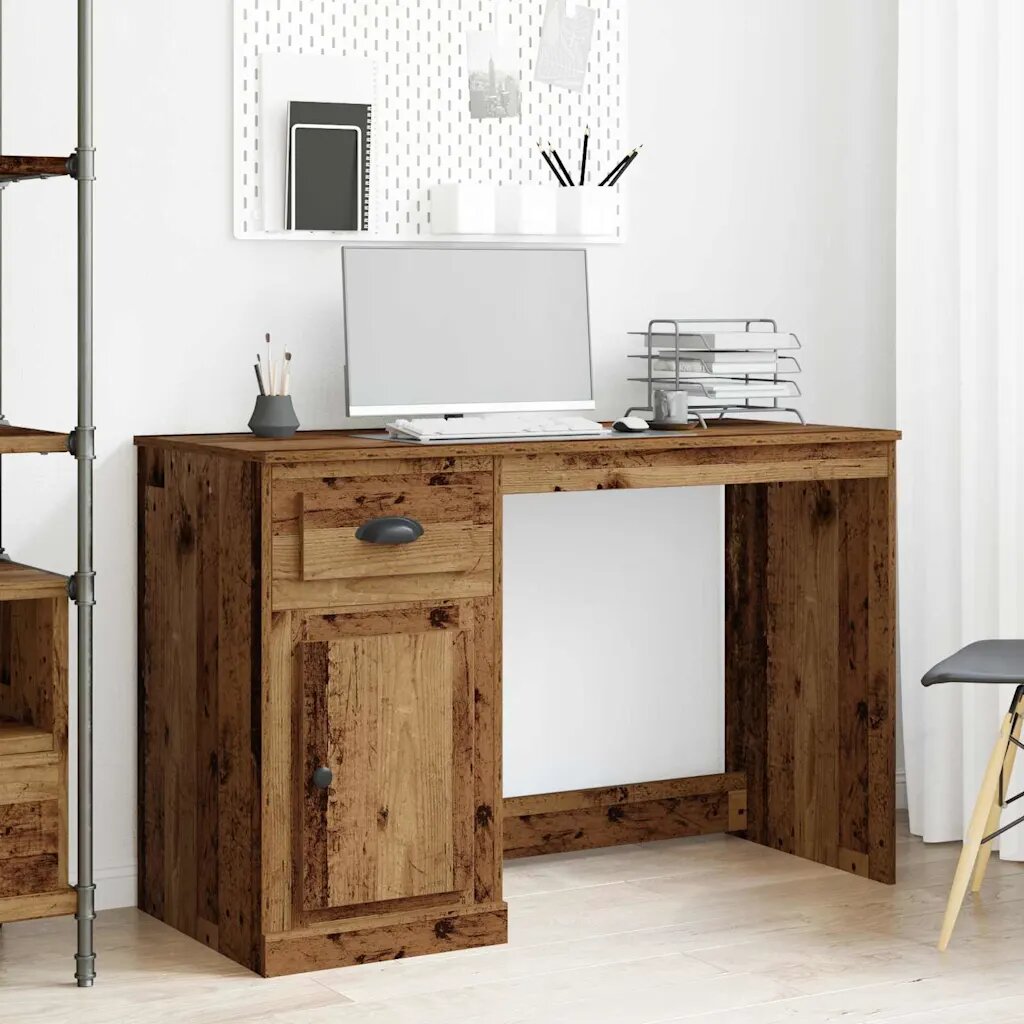 vidaXL Бюро Старо дърво 50 x 115 x 75 см Инженерна дървесина