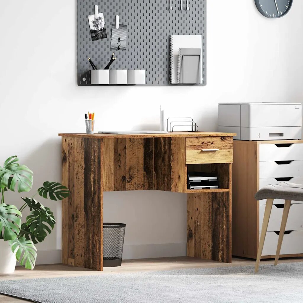 vidaXL Бюро Старо дърво 90 x 49 x 75 см Инженерна дървесина