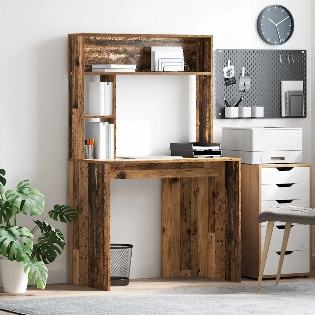 vidaXL Бюро Старо дърво 91 x 50 x 149 см Инженерна дървесина