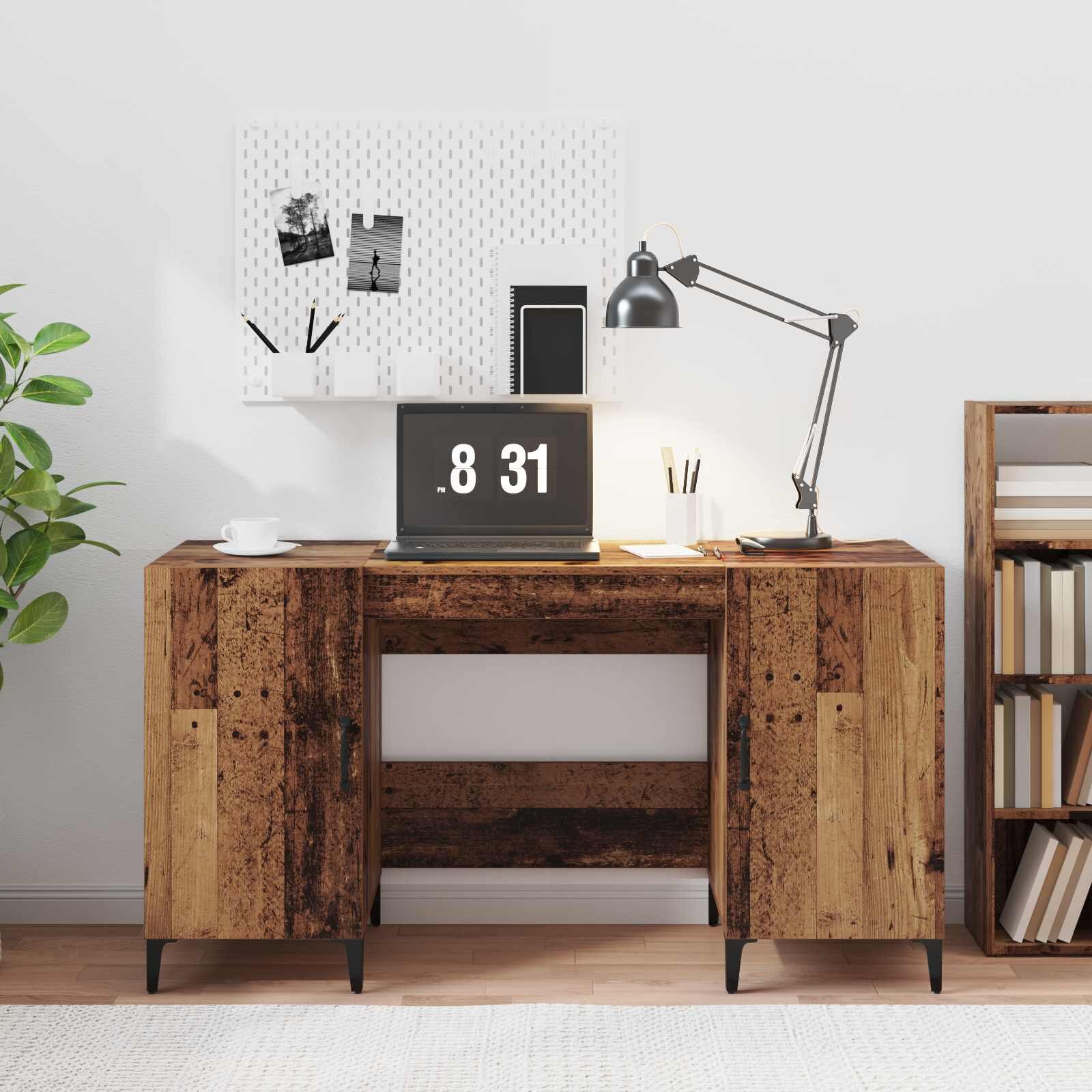 vidaXL Бюро Старо дърво Инженерна дървесина 140 x 50 x 75 см
