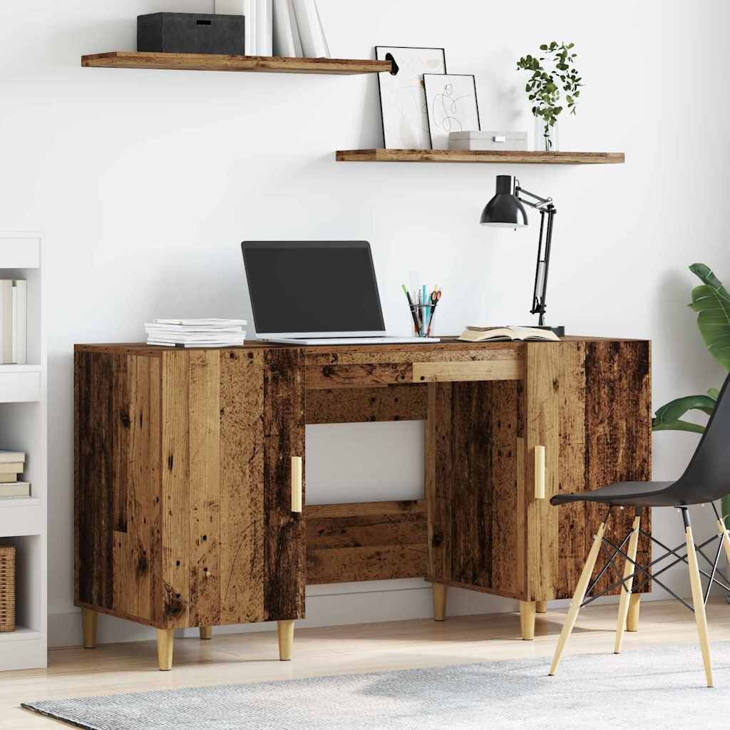 vidaXL Бюро Старо дърво Инженерна дървесина 140 x 50 x 75 см