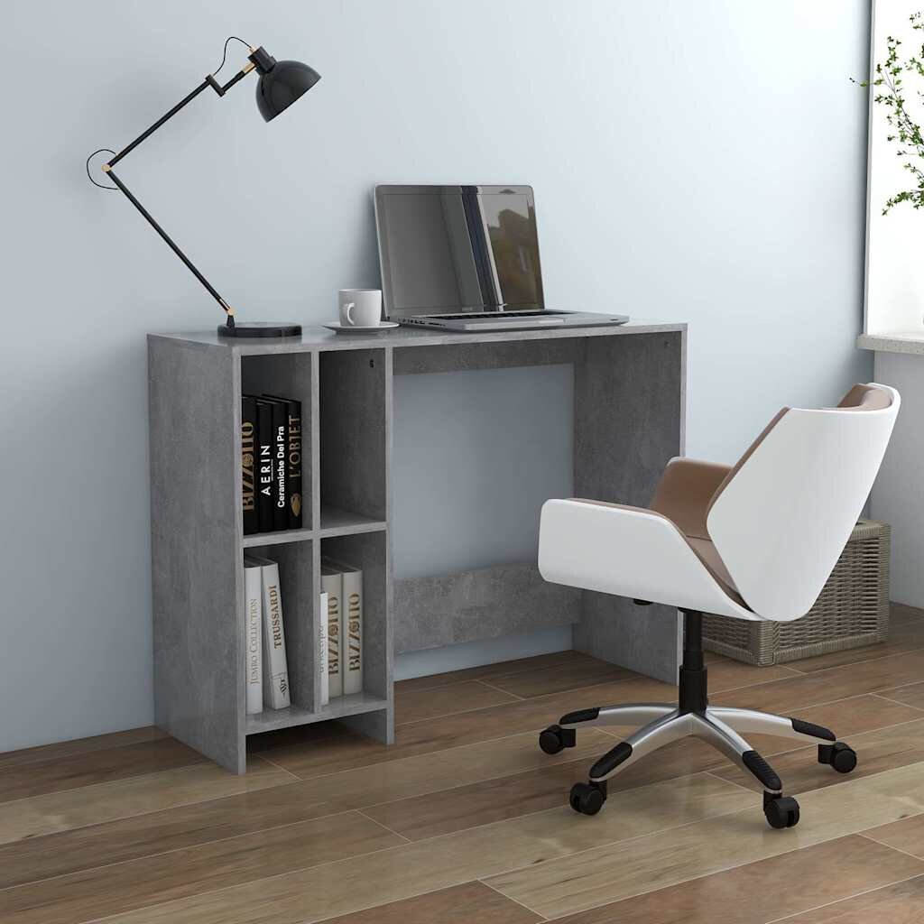 vidaXL Бюро за лаптоп бетонно сиво 1025x35x75 см инженерно дърво