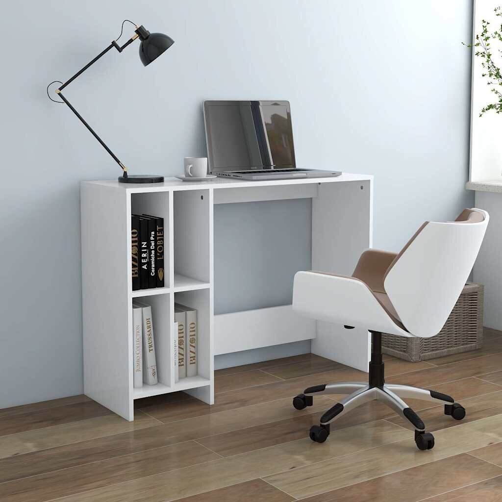vidaXL Бюро за лаптоп бяло 1025x35x75 см инженерно дърво