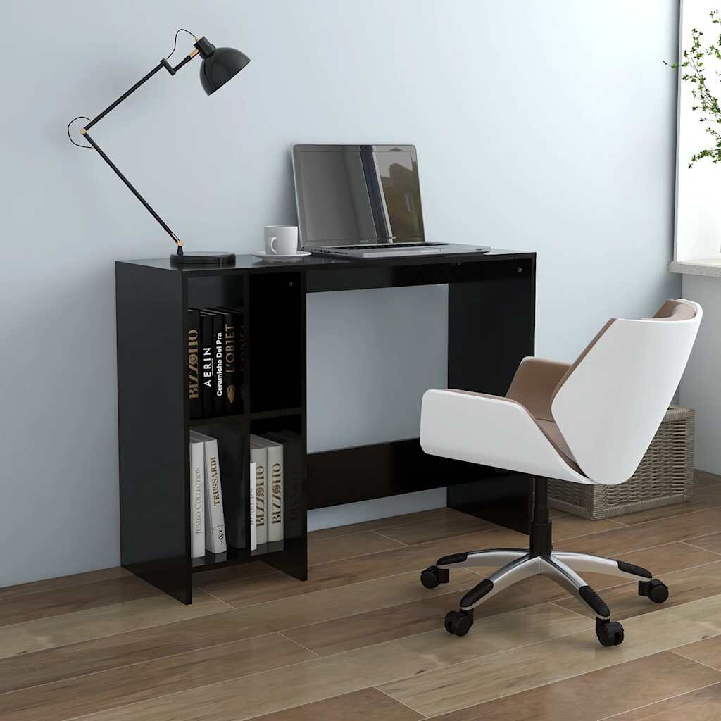 vidaXL Бюро за лаптоп черно 1025x35x75 см инженерно дърво