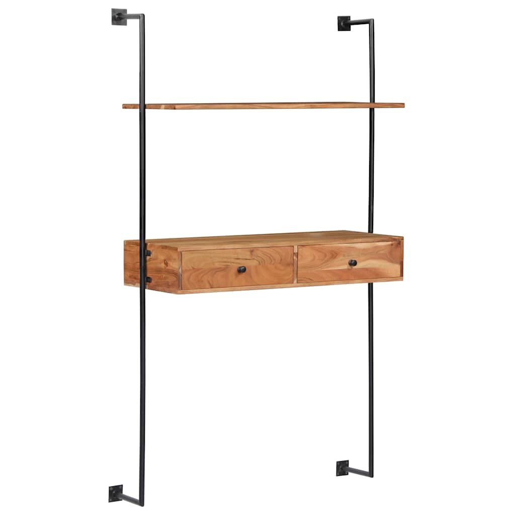 vidaXL Бюро за стена 90x40x170 см акациево дърво масив