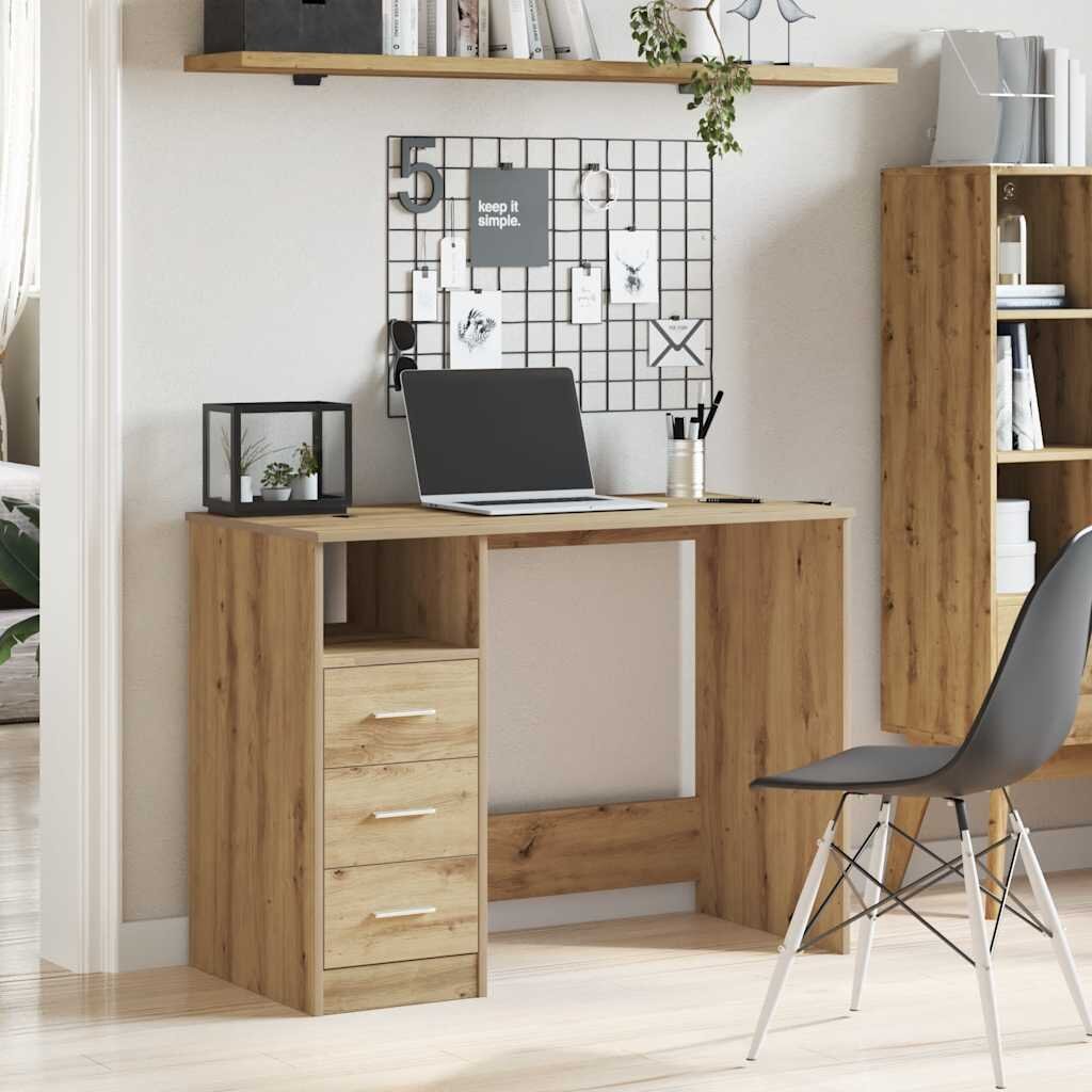 vidaXL Бюрото Artisan Oak 102x50x76 cm Инженерна дървесина