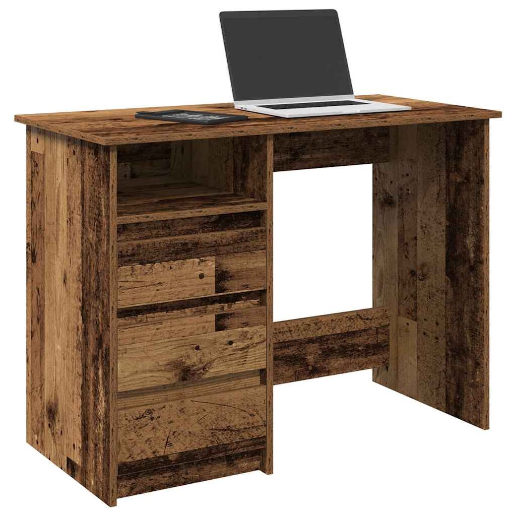 vidaXL Бюрото Old Wood 102x50x75 cm Инженерна дървесина