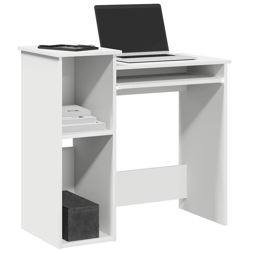 vidaXL Бюрото с рафтове бяло 84x40x78 cm Изработена дървесина