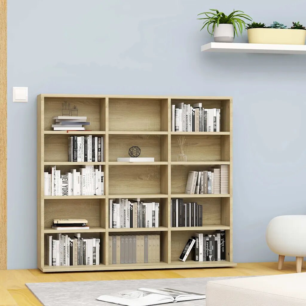 vidaXL CD шкаф дъб сонома 100x23x895 см инженерно дърво