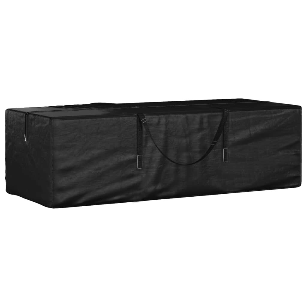 vidaXL Чанта за градински възглавници черна 135x40x55 см полиетилен