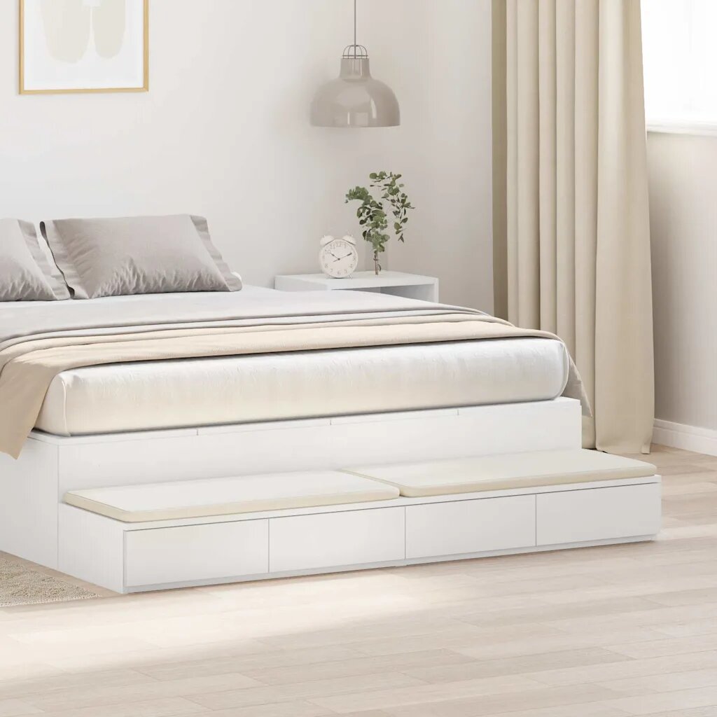 vidaXL Чекмеджета за легло Бяло 135 x 365 x 165 см