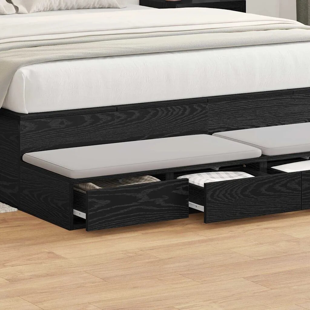 vidaXL Чекмеджета за легло Черния дъб 140 x 365 x 165 см