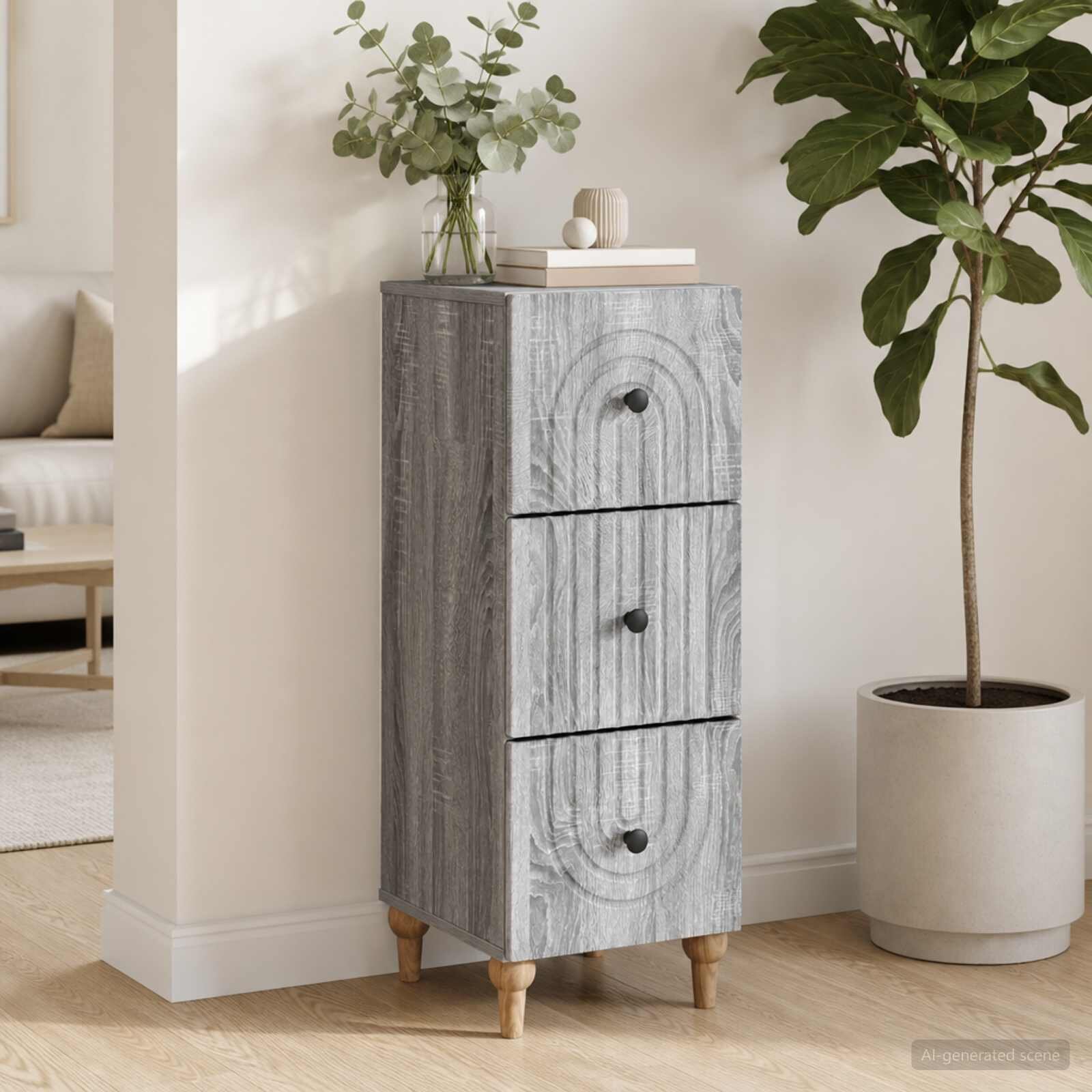 vidaXL Чекмеджетен шкаф 33 x 345 x 90 см Инженерна дървесина