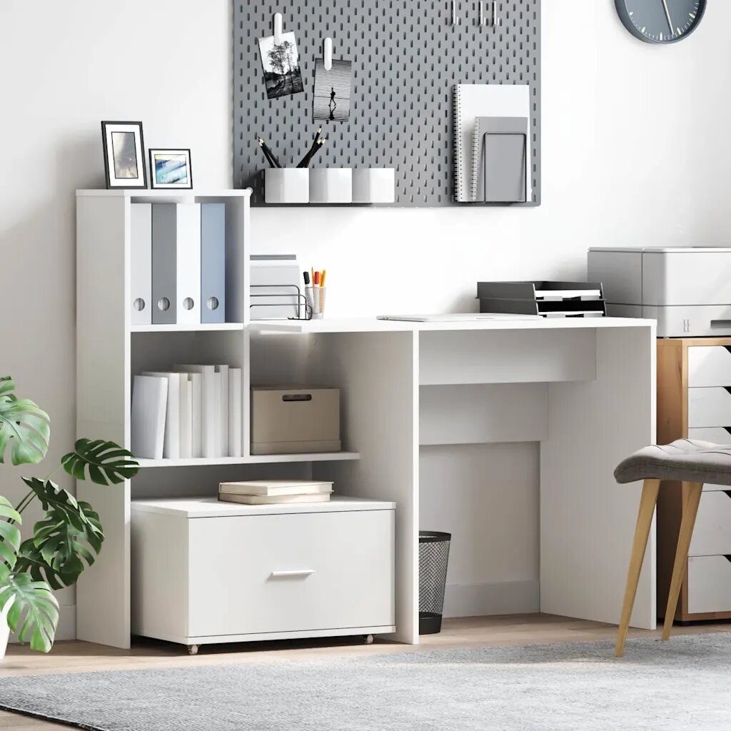 vidaXL Чекмеджетен шкаф 55 x 45 x 31 см Бяло