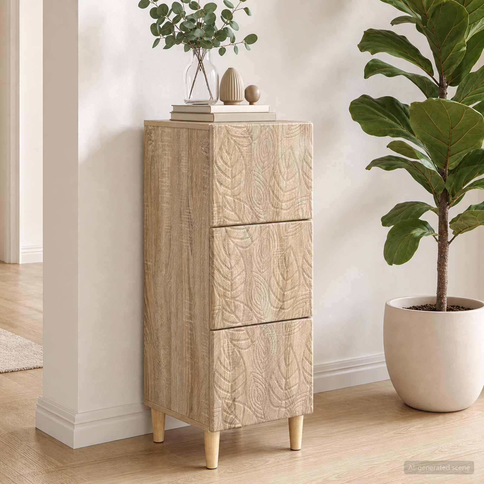 vidaXL Чекмеджетен шкаф Дъб сонома 33 x 345 x 90 см