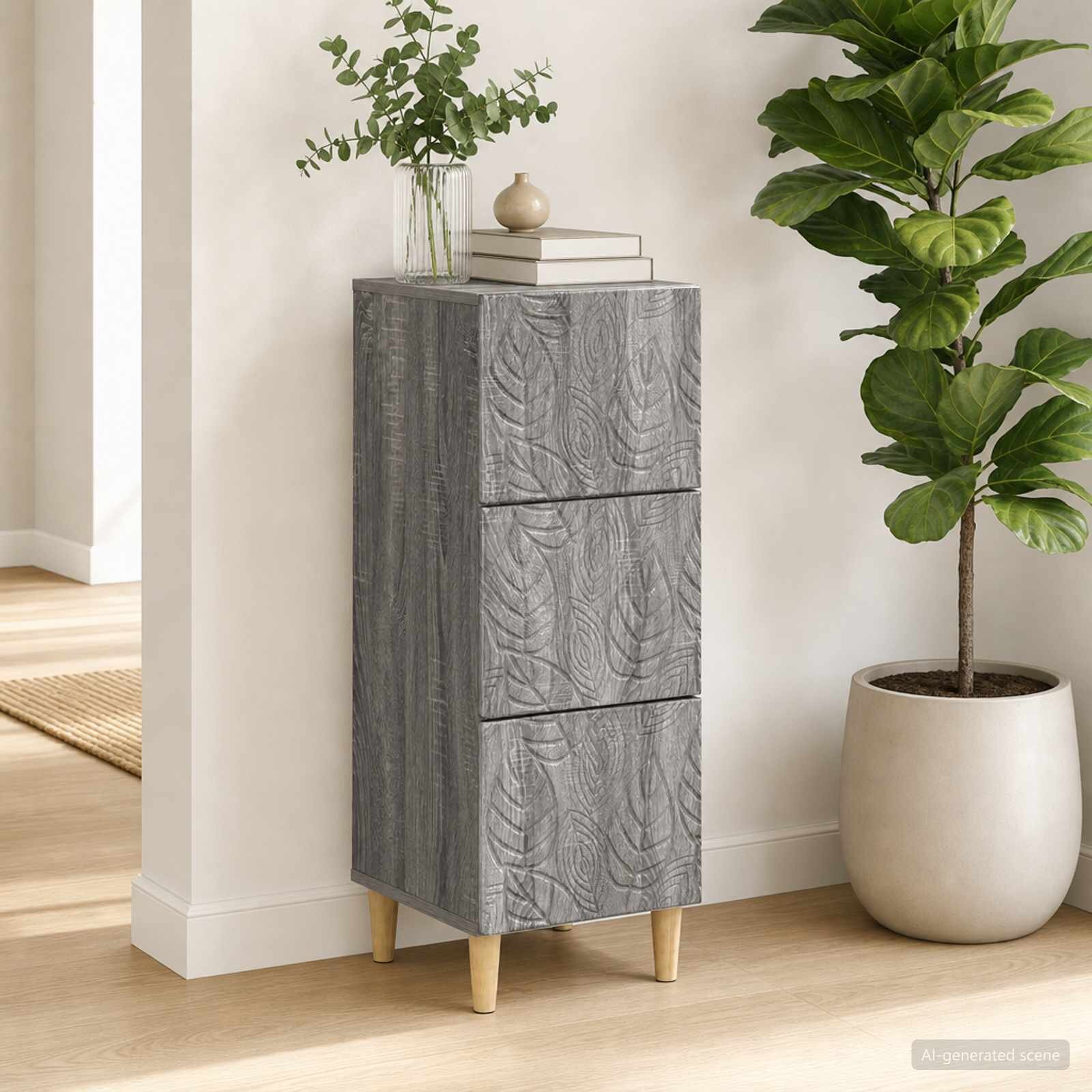 vidaXL Чекмеджетен шкаф Сив Сонома 33 x 345 x 90 см