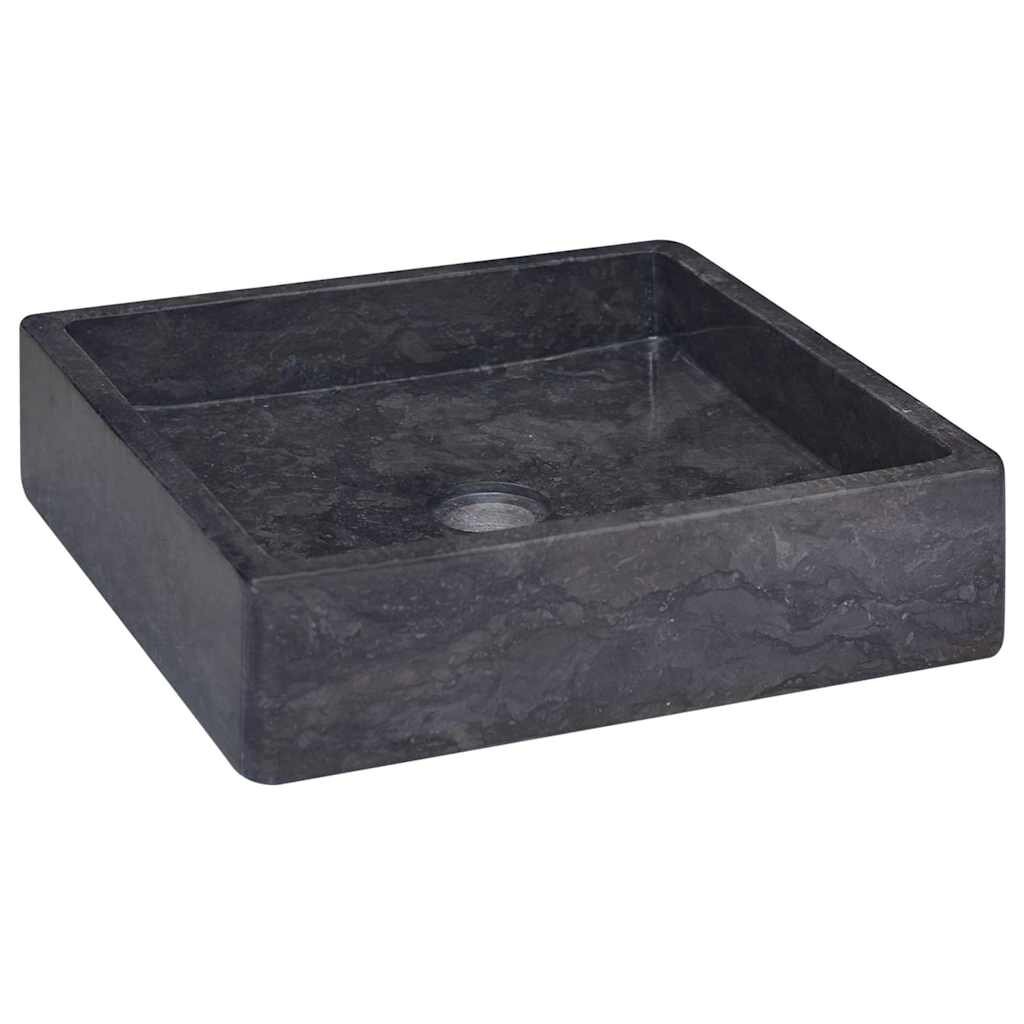 vidaXL Черна мивка 40x40x10 см мрамор