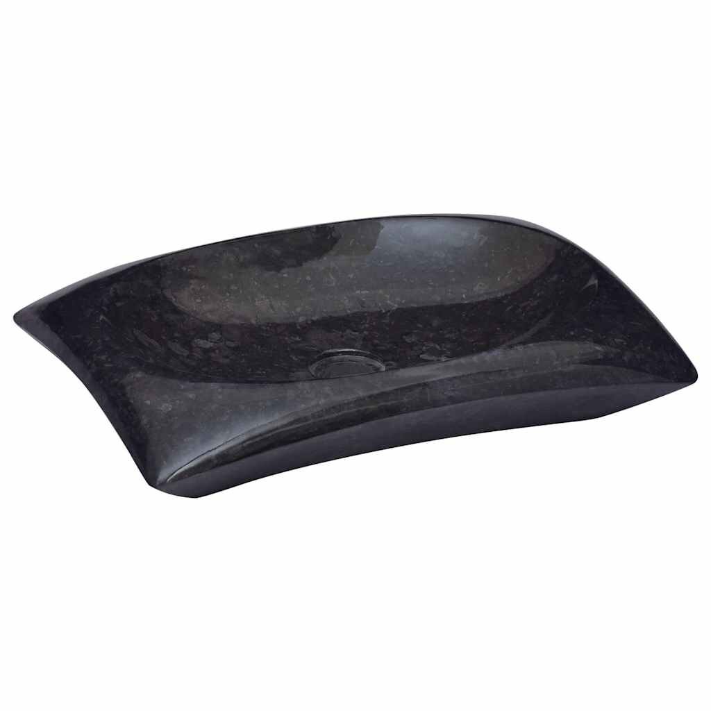 vidaXL Черна мивка 50x35x10 см мрамор