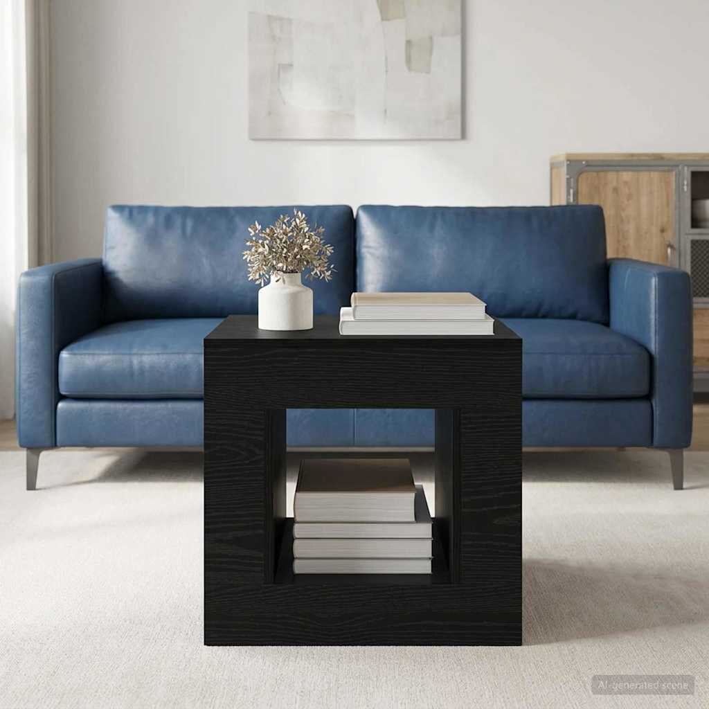 vidaXL Coffee Table Черен дъб 51.5 x 50 x 50 cm Engineered Wood