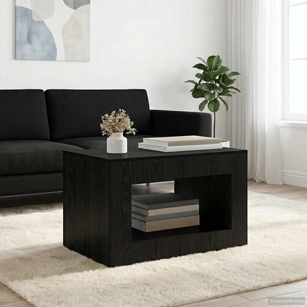 vidaXL Coffee Table Черен дъб 80.5 x 50 x 50 cm Engineered Wood