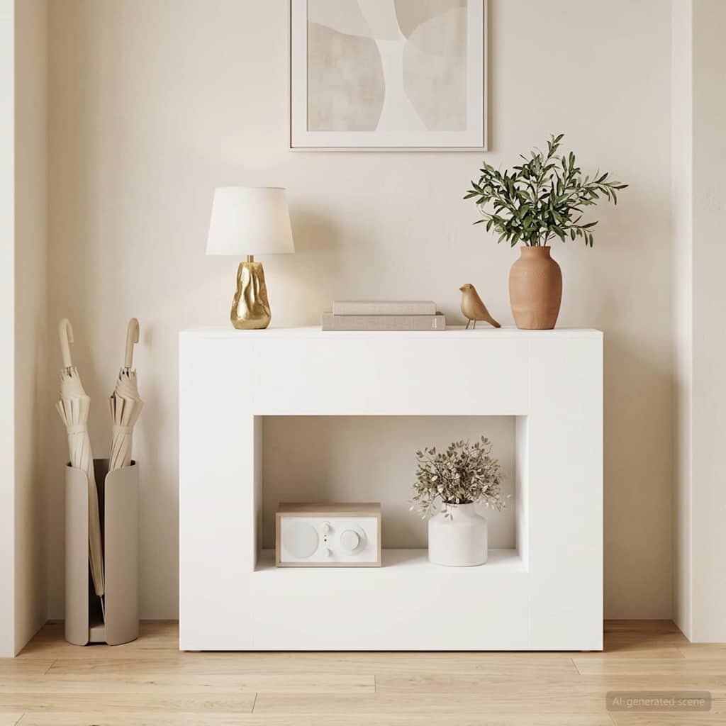 vidaXL Console Table Бяло 101 x 29 x 74 cm Инженерна дървесина