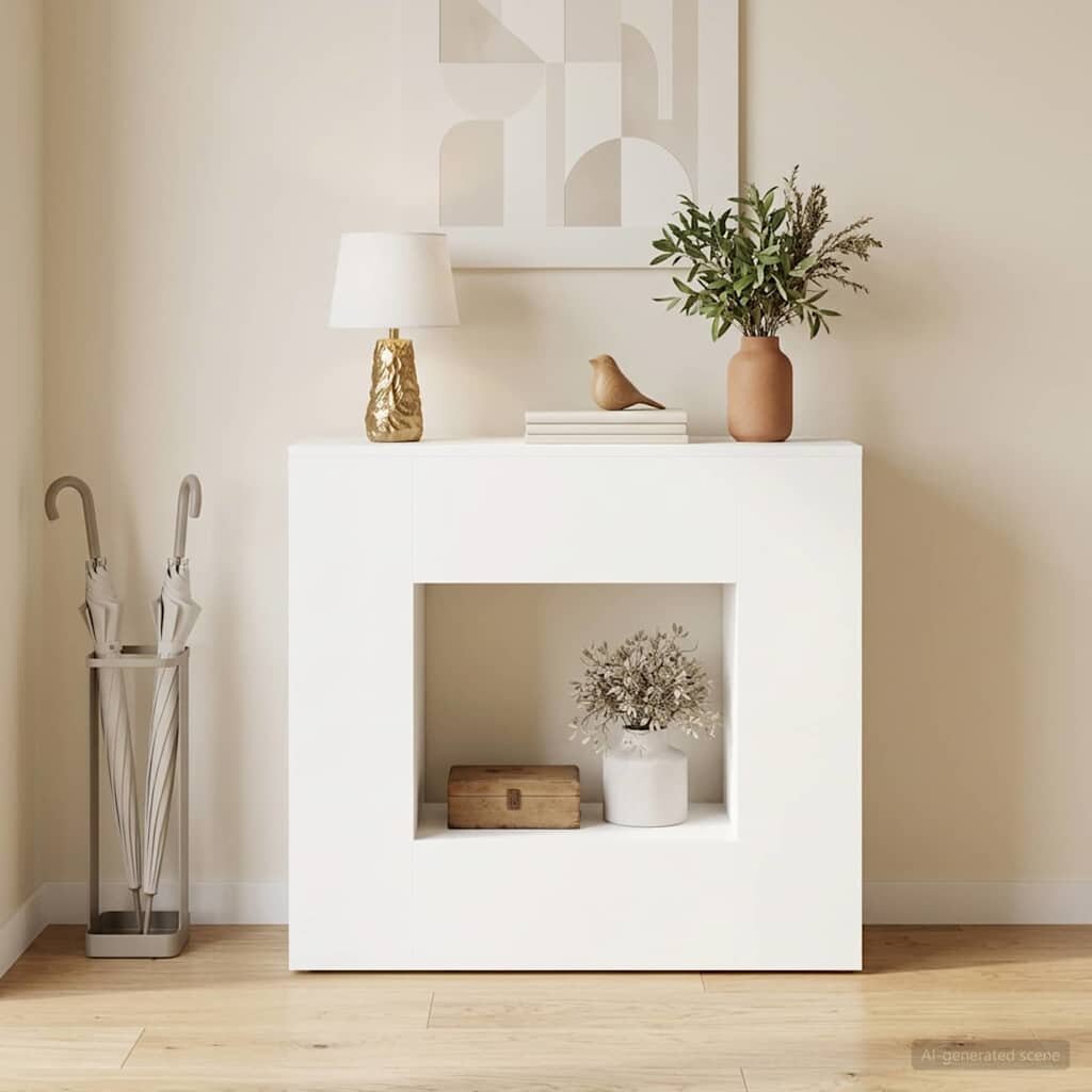 vidaXL Console Table Бяло 82 x 29 x 74 cm Инженерна дървесина