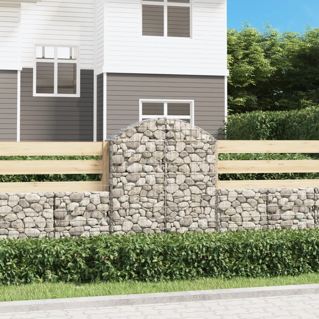 vidaXL Дъговидна габионна кошница 100x30x120/140 см поцинковано желязо