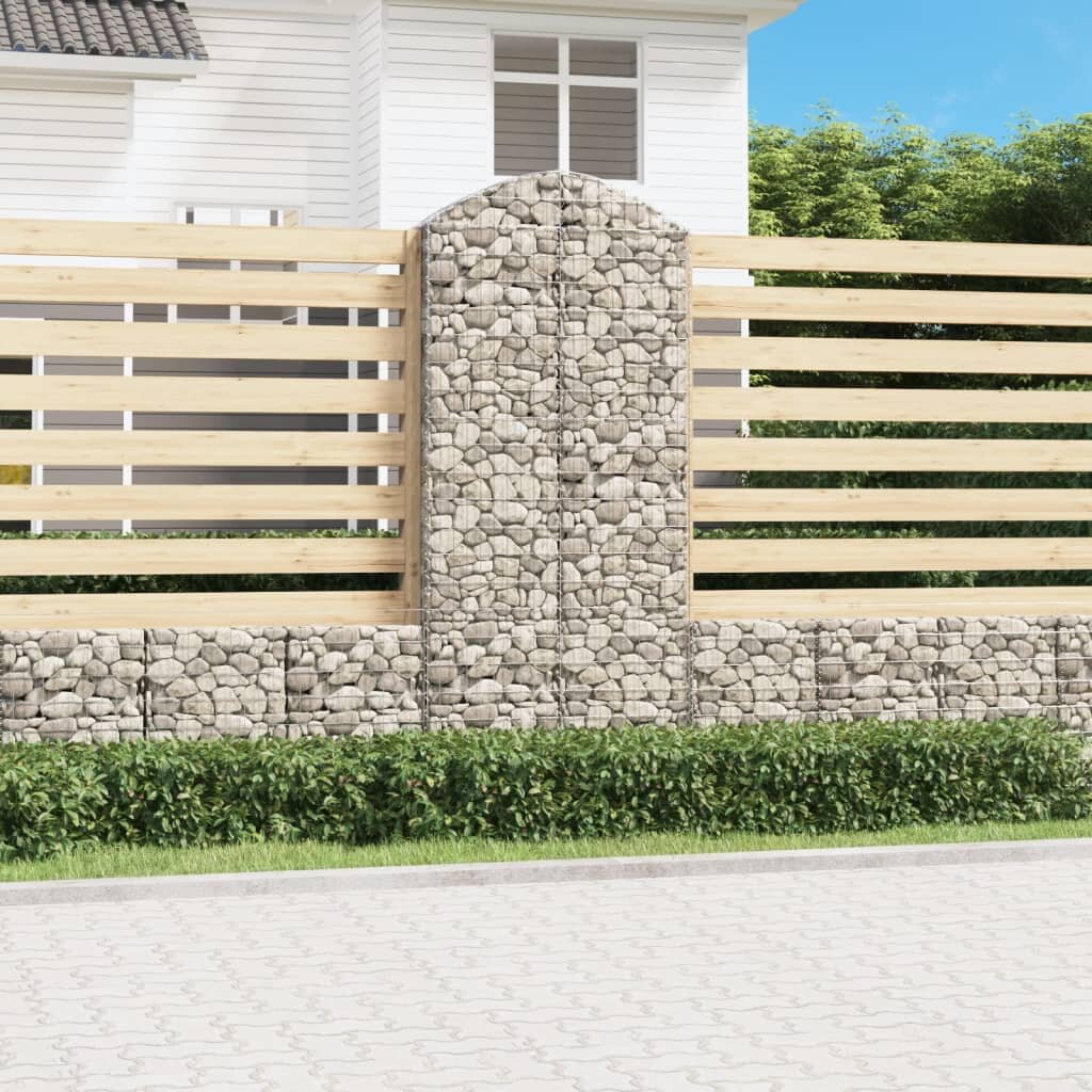 vidaXL Дъговидна габионна кошница 100x30x220/240 см поцинковано желязо