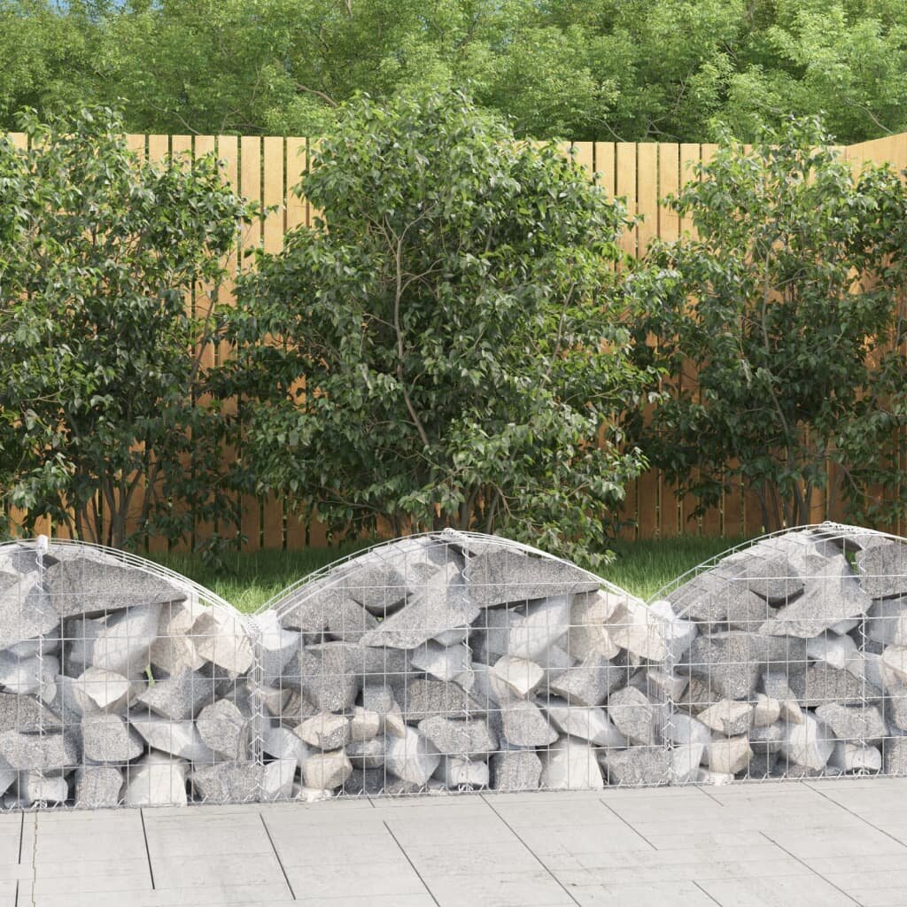 vidaXL Дъговидна габионна кошница 100x30x40/60 см поцинковано желязо