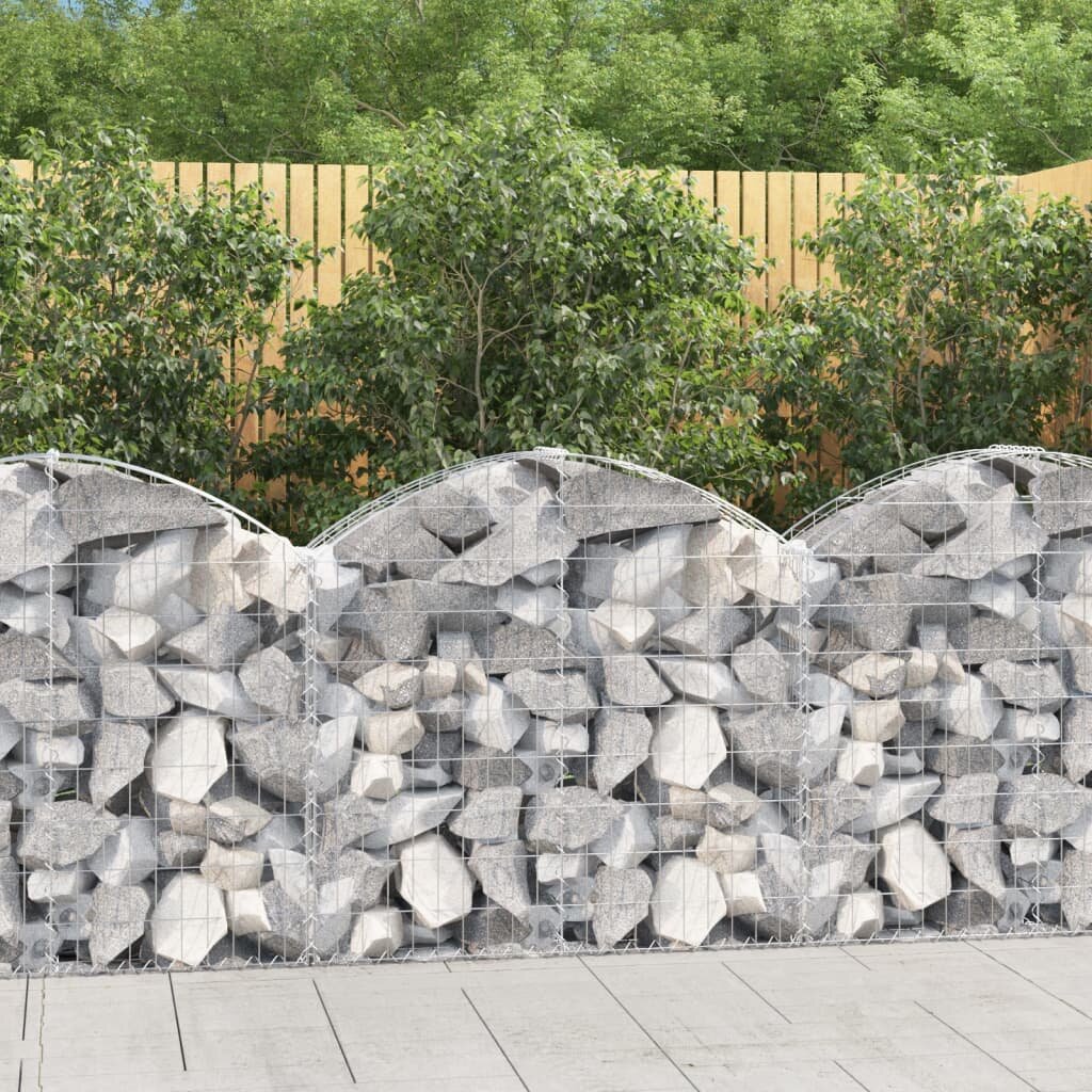 vidaXL Дъговидна габионна кошница 100x30x80/100 см поцинковано желязо