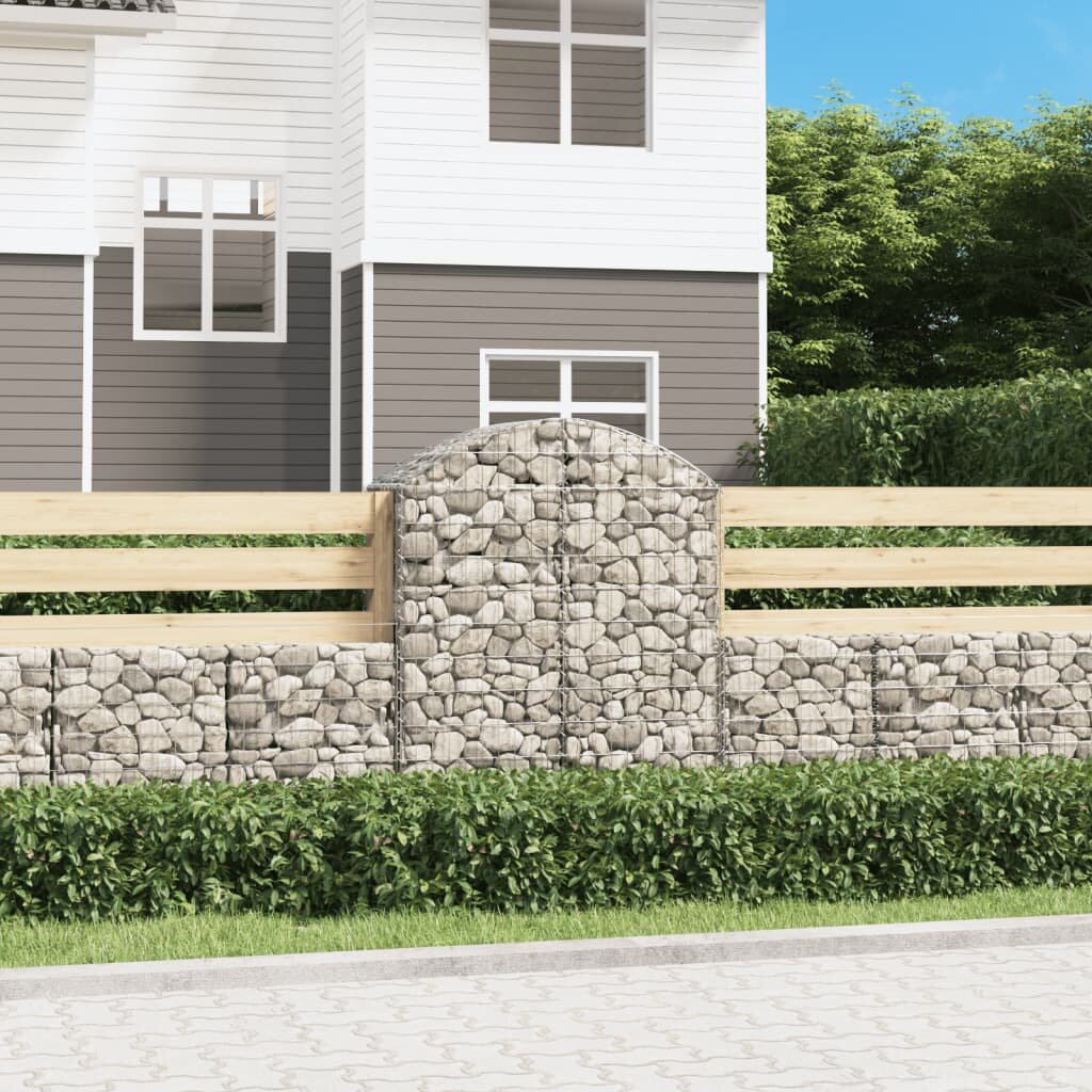 vidaXL Дъговидна габионна кошница 100x50x120/140 см поцинковано желязо