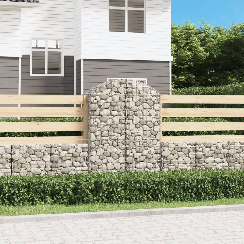 vidaXL Дъговидна габионна кошница 100x50x140/160 см поцинковано желязо