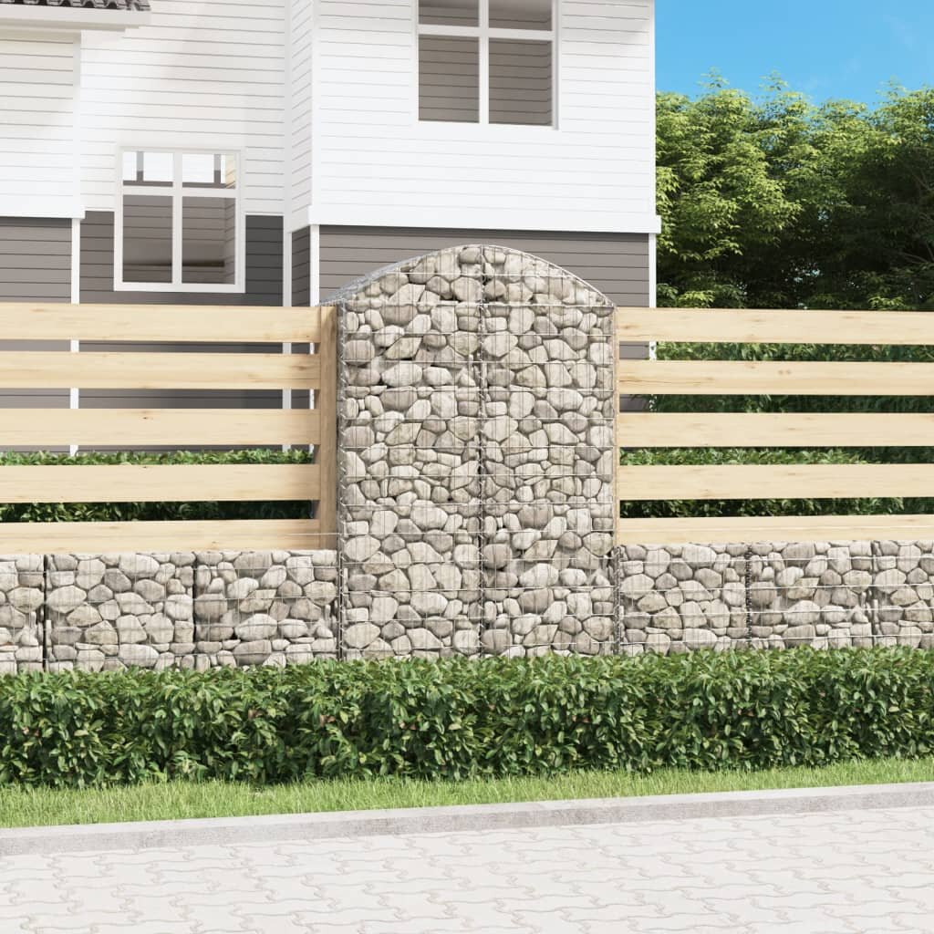 vidaXL Дъговидна габионна кошница 100x50x160/180 см поцинковано желязо