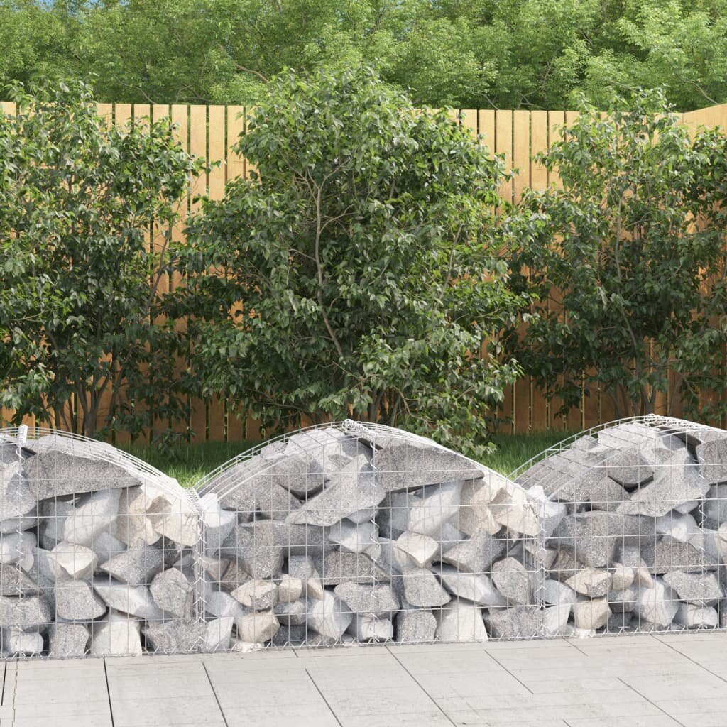 vidaXL Дъговидна габионна кошница 100x50x40/60 см поцинковано желязо