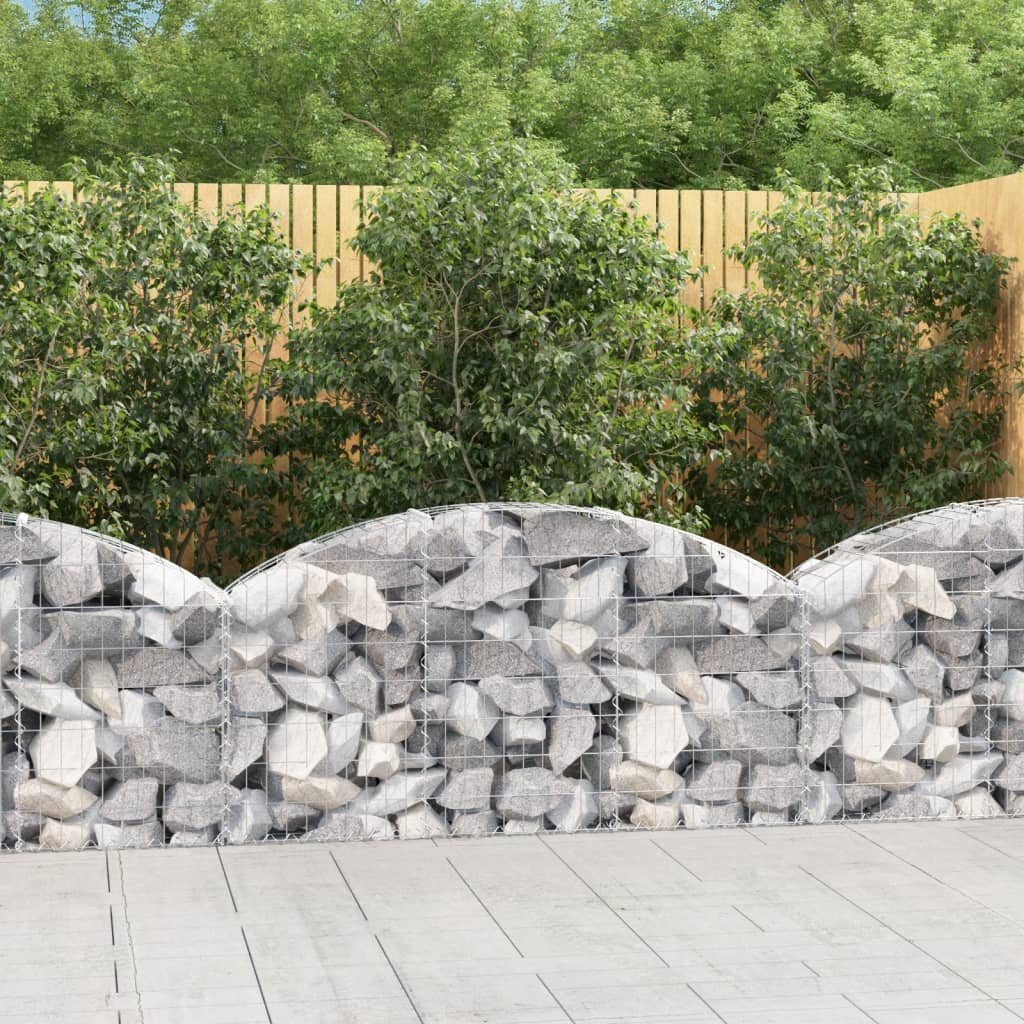 vidaXL Дъговидна габионна кошница 150x30x60/80 см поцинковано желязо