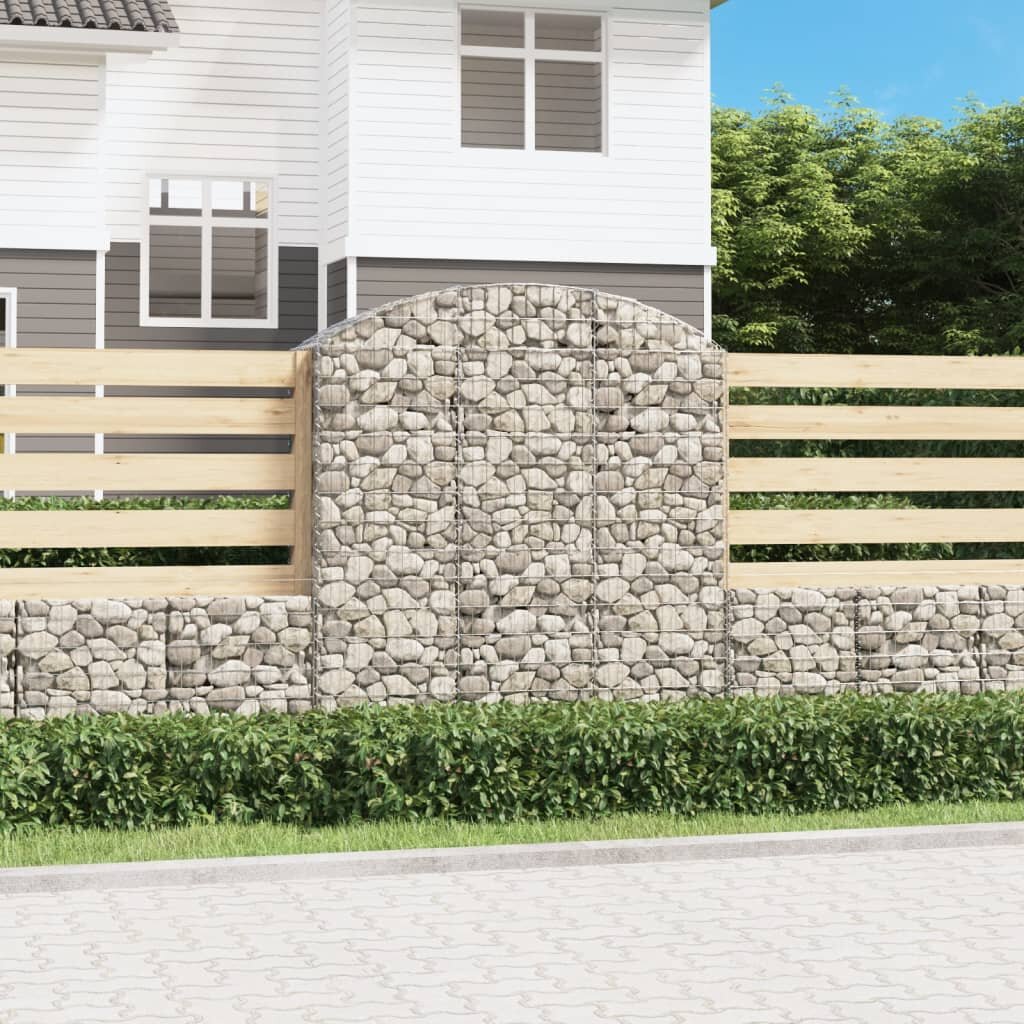 vidaXL Дъговидна габионна кошница 150x50x160/180 см поцинковано желязо