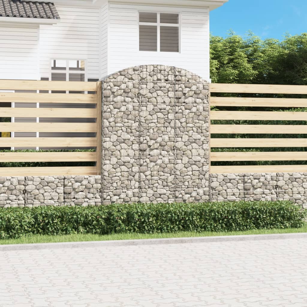 vidaXL Дъговидна габионна кошница 150x50x200/220 см поцинковано желязо