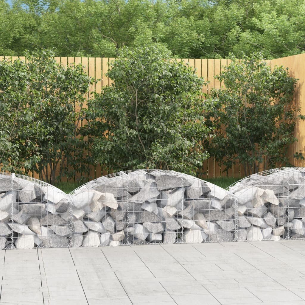 vidaXL Дъговидна габионна кошница 150x50x40/60 см поцинковано желязо