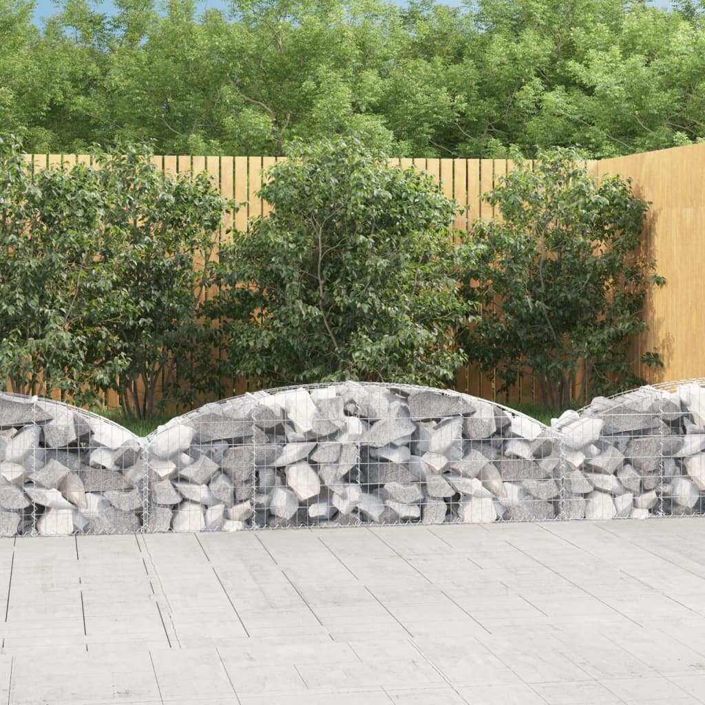 vidaXL Дъговидна габионна кошница 200x30x40/60 см поцинковано желязо