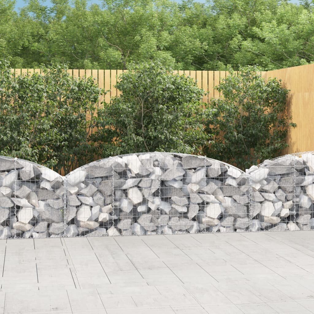 vidaXL Дъговидна габионна кошница 200x30x60/80 см поцинковано желязо