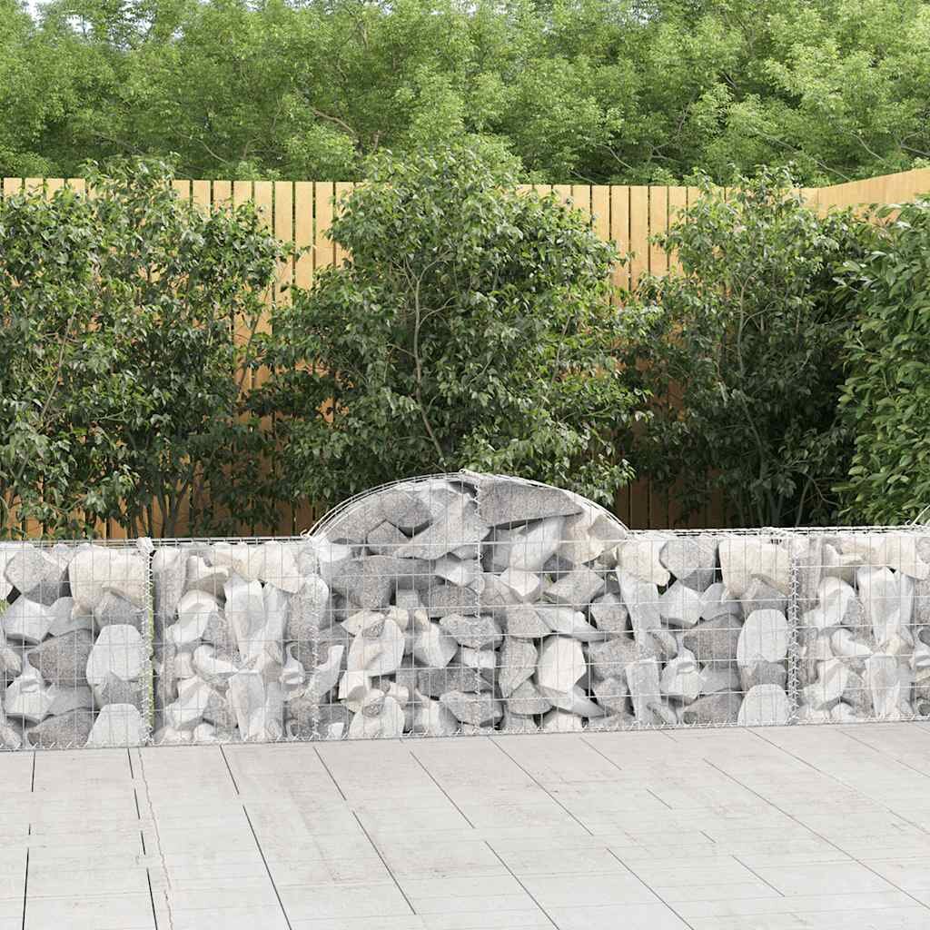 vidaXL Дъговидна габионна кошница 200x30x60/80 см поцинковано желязо