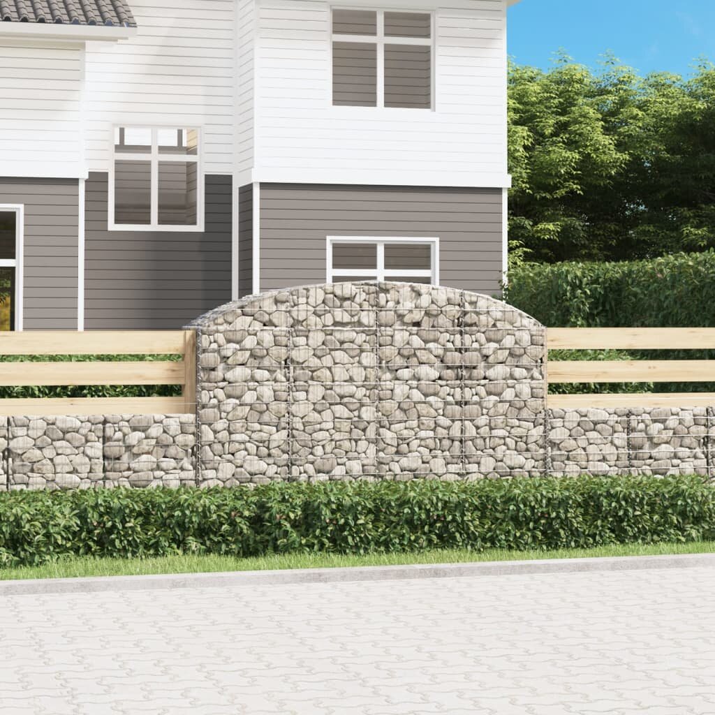 vidaXL Дъговидна габионна кошница 200x50x120/140 см поцинковано желязо