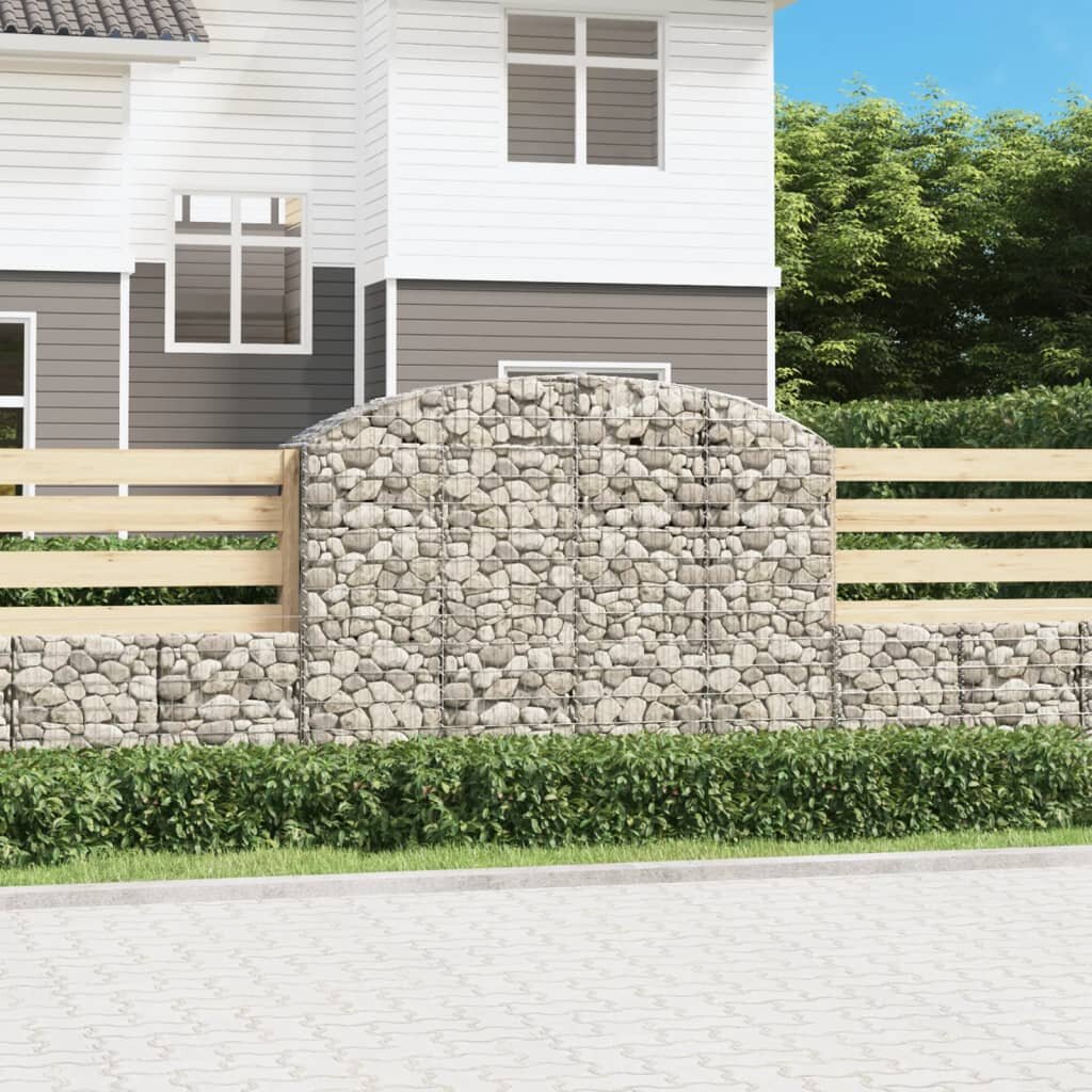 vidaXL Дъговидна габионна кошница 200x50x140/160 см поцинковано желязо