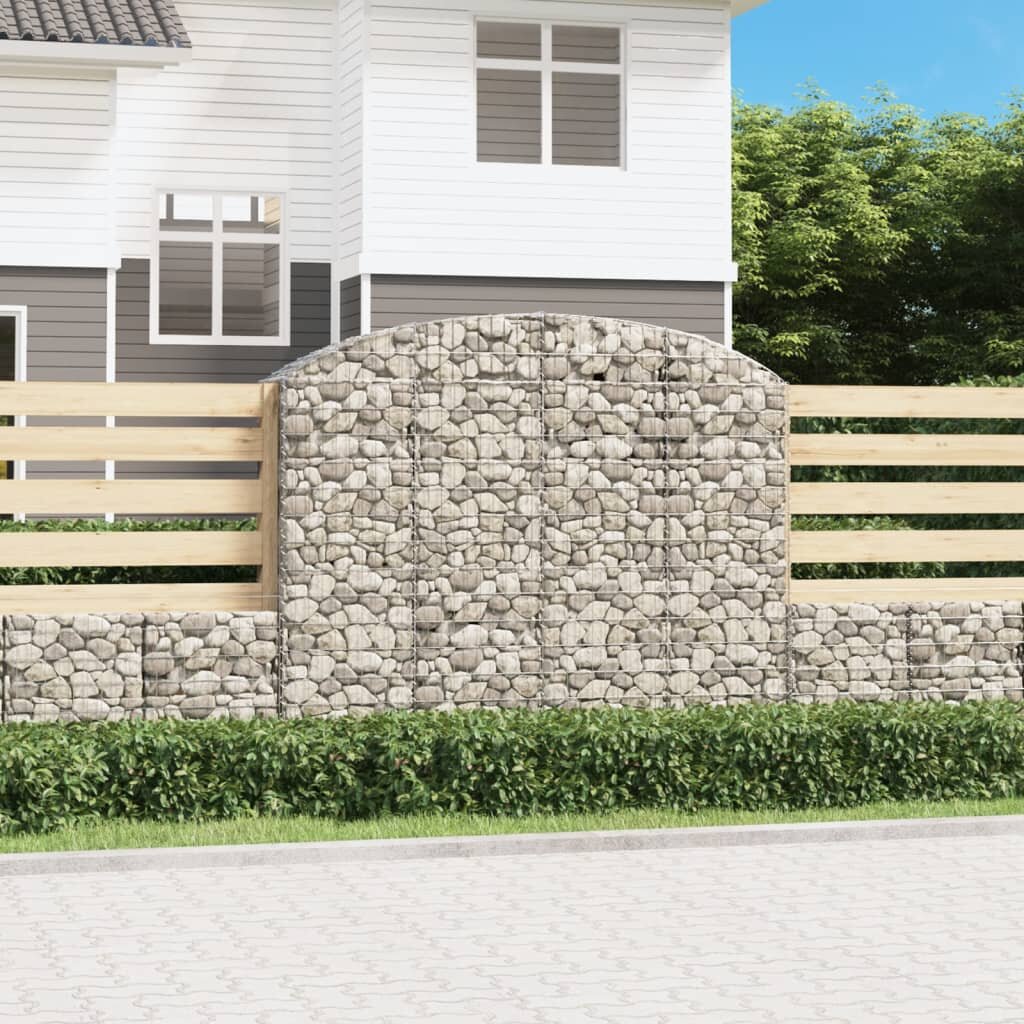 vidaXL Дъговидна габионна кошница 200x50x160/180 см поцинковано желязо