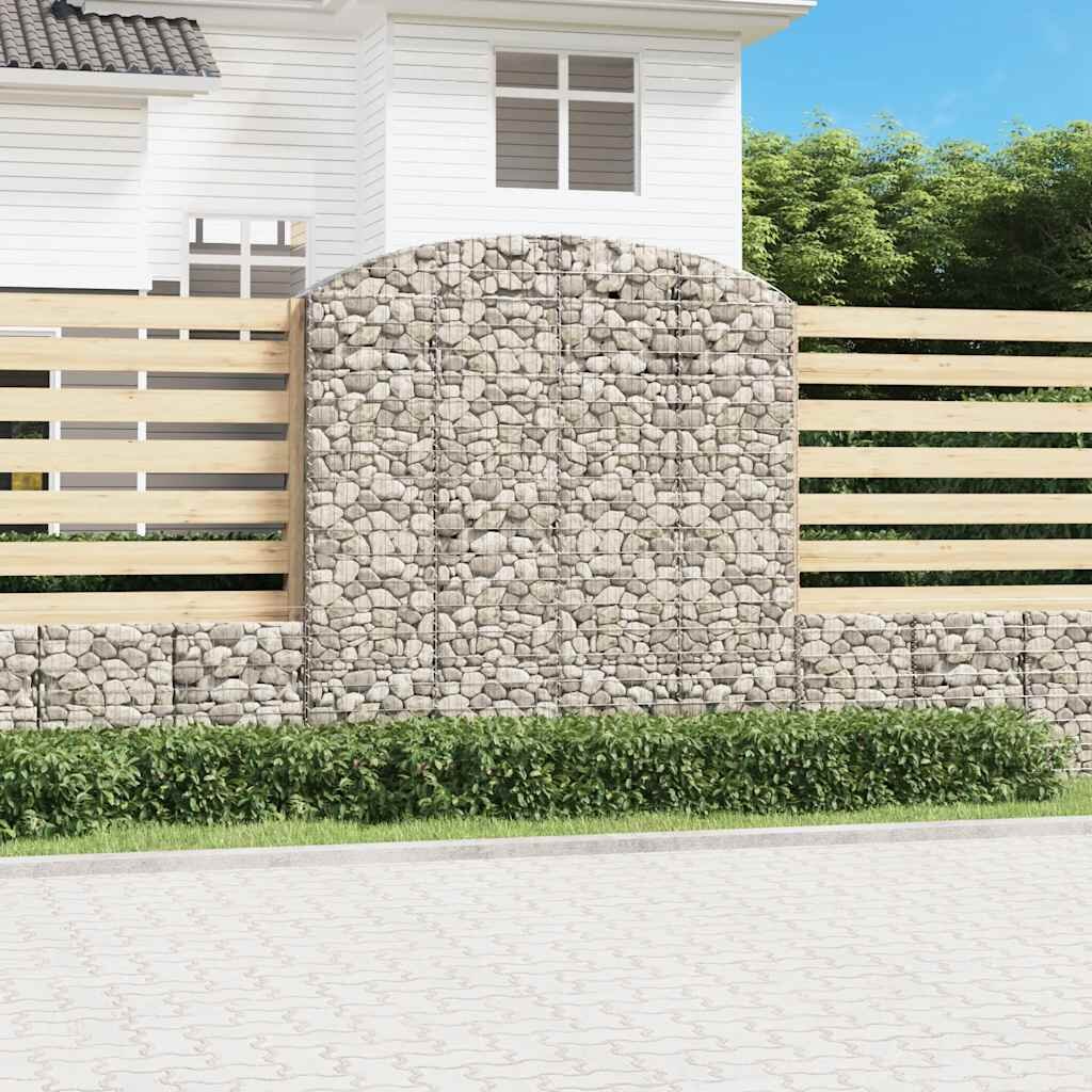 vidaXL Дъговидна габионна кошница 200x50x200/220 см поцинковано желязо