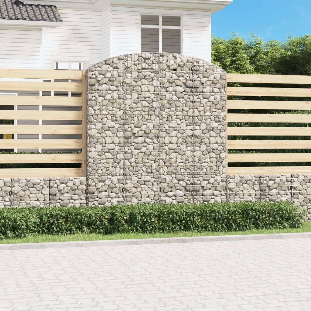 vidaXL Дъговидна габионна кошница 200x50x220/240 см поцинковано желязо