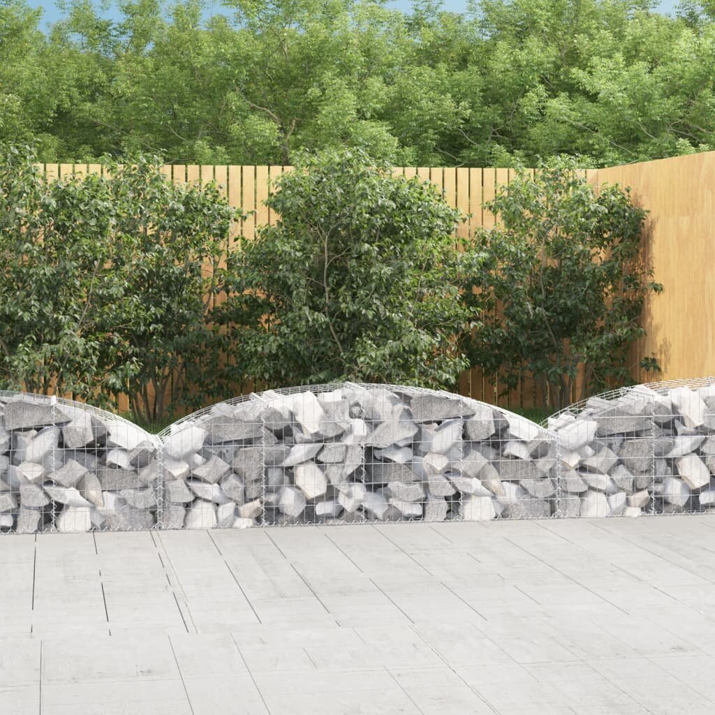 vidaXL Дъговидна габионна кошница 200x50x40/60 см поцинковано желязо