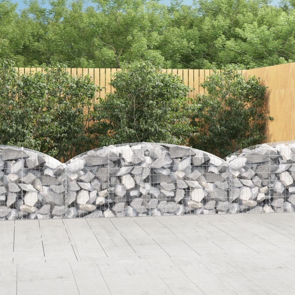 vidaXL Дъговидна габионна кошница 200x50x60/80 см поцинковано желязо