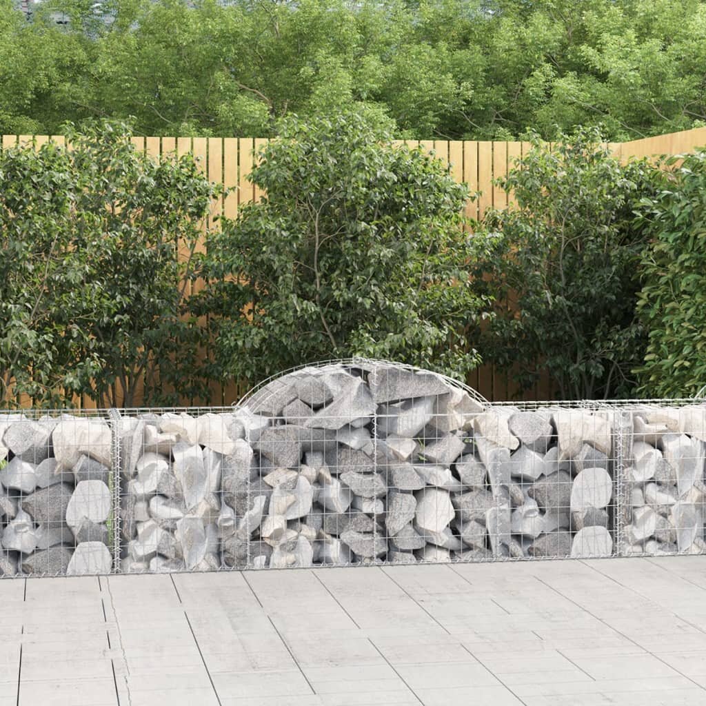 vidaXL Дъговидна габионна кошница 200x50x60/80 см поцинковано желязо