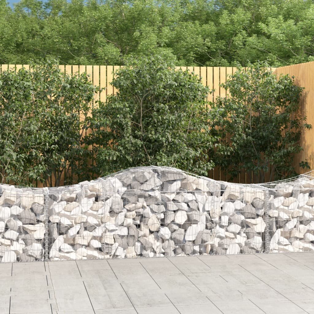 vidaXL Дъговидна габионна кошница 200x50x60/80 см поцинковано желязо